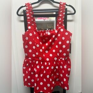 Stylish Red Polka Dot Women's Top